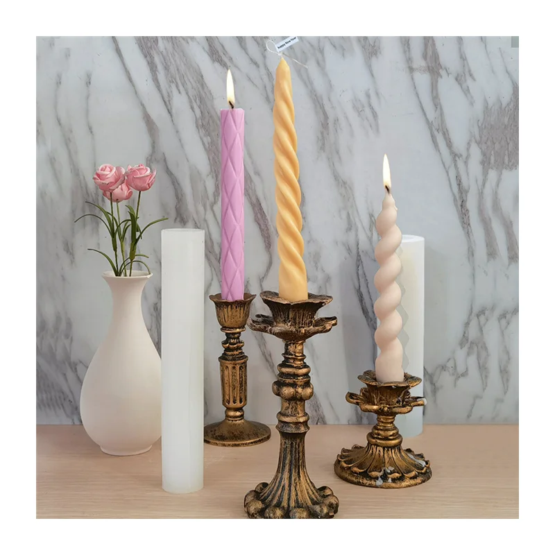M2008 Gypsum Aromatherapy Spiral Candle Mold Candle Mold Making Twisted Spiral Taper Candle Mold