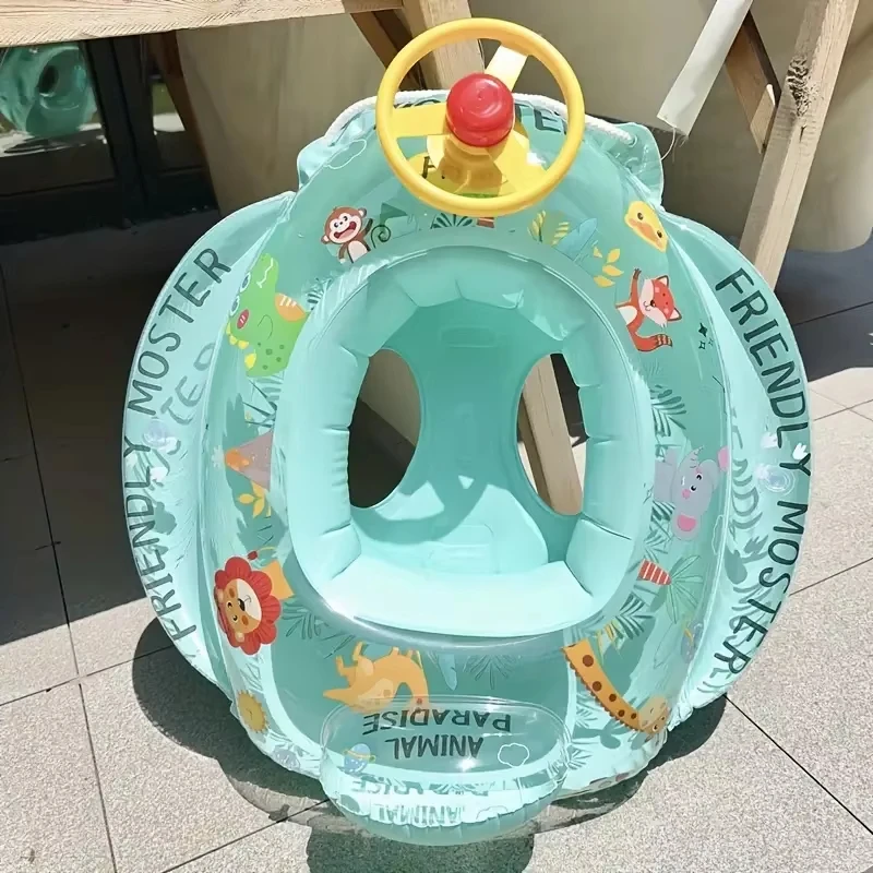 Swimming ring large thickened steering wheel horn boat infant children playing water spaceman swimming ring