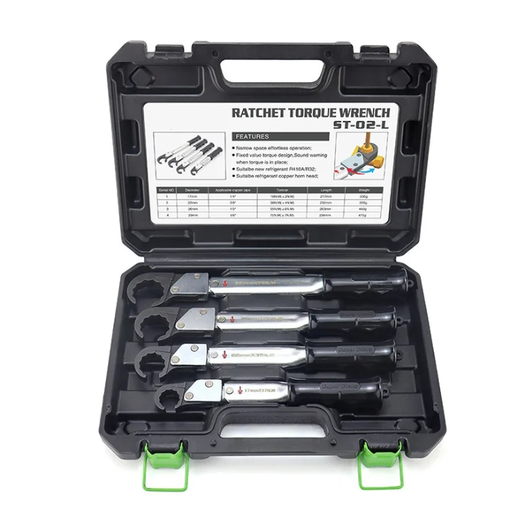 Open End Wrench Copper Cap Bell Mouth Tool St-02l Ratchet Torque Wrench Combination High-precision Air Conditioning Repair Tool