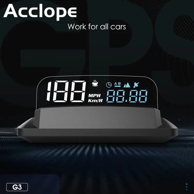 Australia Hot Selling Acclope 5 Inch HD G3 Windshield Screen HUD Display GPS Head Up Display Car