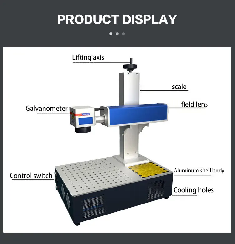 IPG MOPA Portable Desktop 50w Metal Plastic Small Fiber Laser Marking Machine Price Wholesale