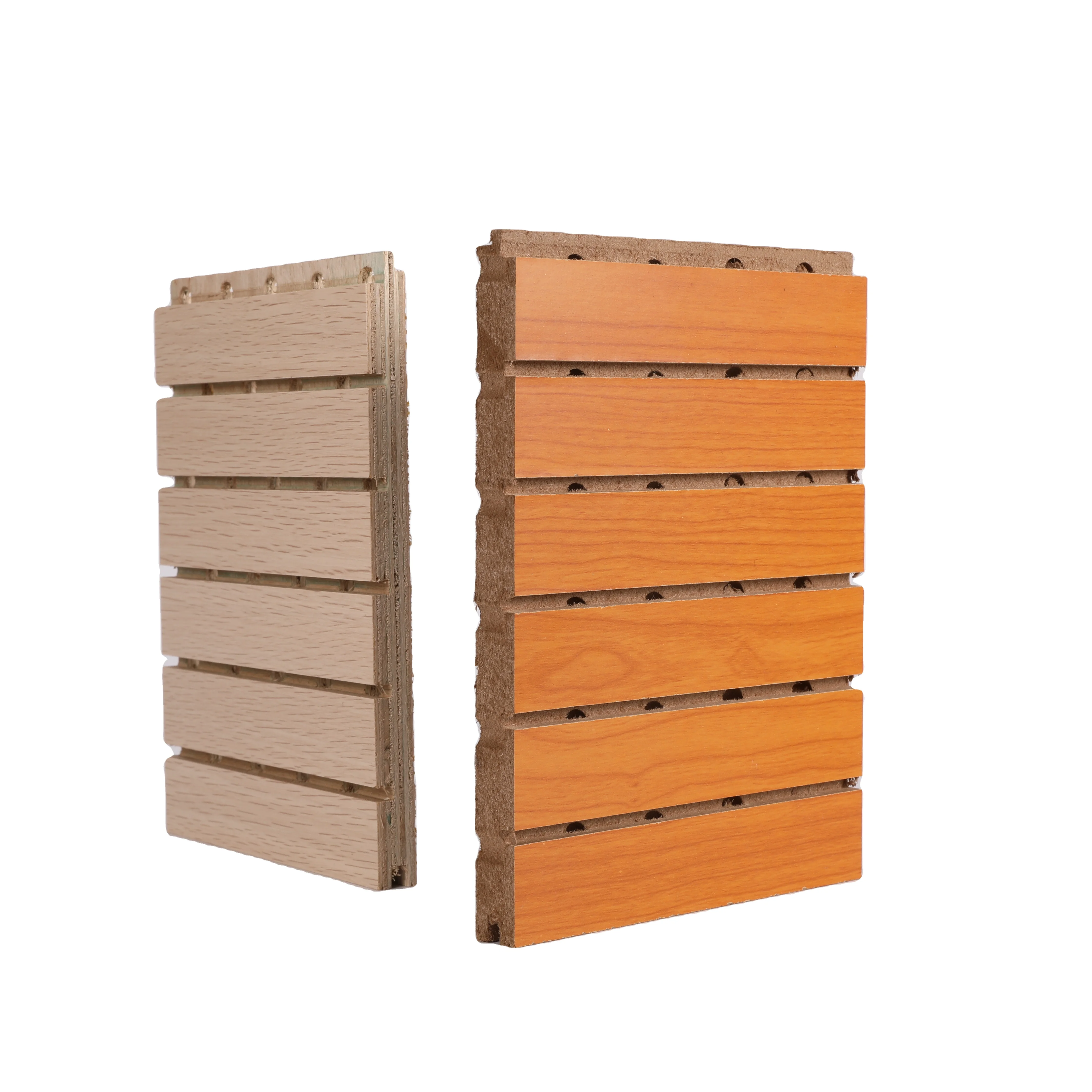 MDF Base Wood Veneer Functional Material Acoustic Panel for Sound Absorbing