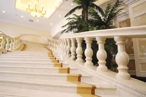 Yong Feng Stone Luxury Villa Indoor Stone Curved Stairs Interior Marble