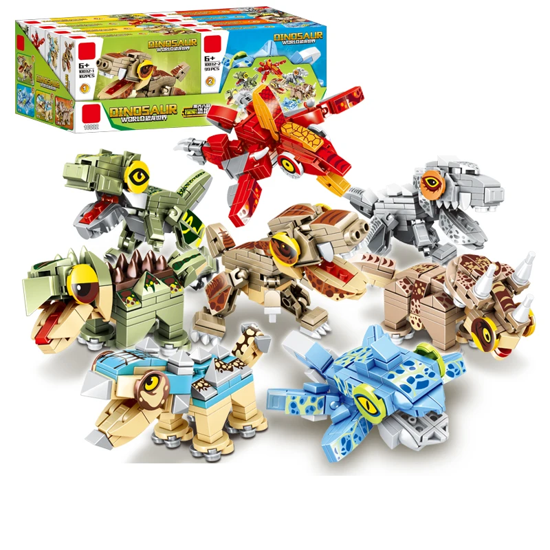 Dinosaur World 8pcs/Set Jurassic Park Jurassic World Building Block Set Toys DIY Assembly Construction Educational Toys for Kids
