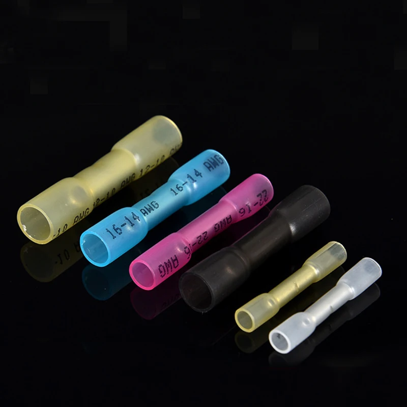 Heat Shrink Butt Connectors Kit, Insulated Waterproof Electrical Marine Automotive Wire Crimp Terminals, Butt Splice