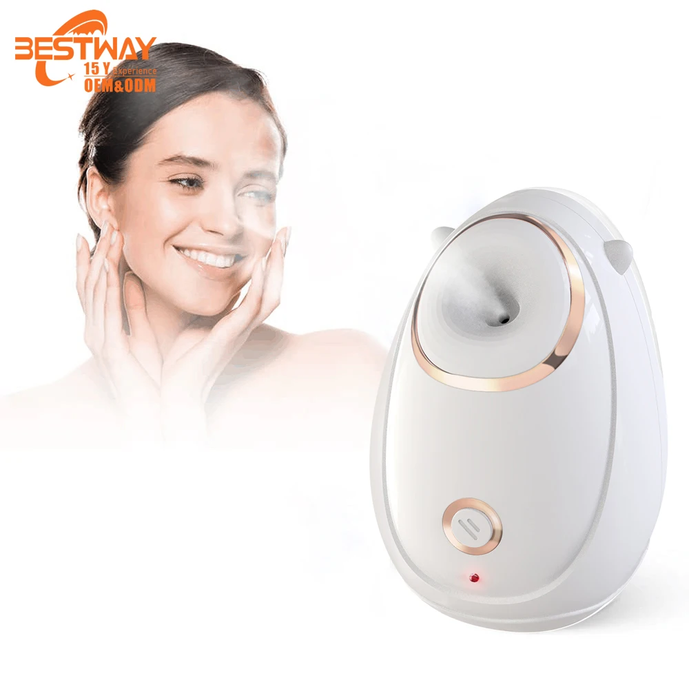 Table Whiteand 3-In-1 Moisturizing Mist Steam Humidifier Beauty Personal Care Hydrating Face Facial Steamer Nano Ionic