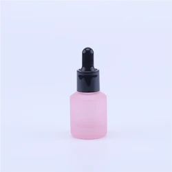 frosted pink & brown glass bottle for essential oil new reagent pipette 15ml essential oil dropper bottle in stock