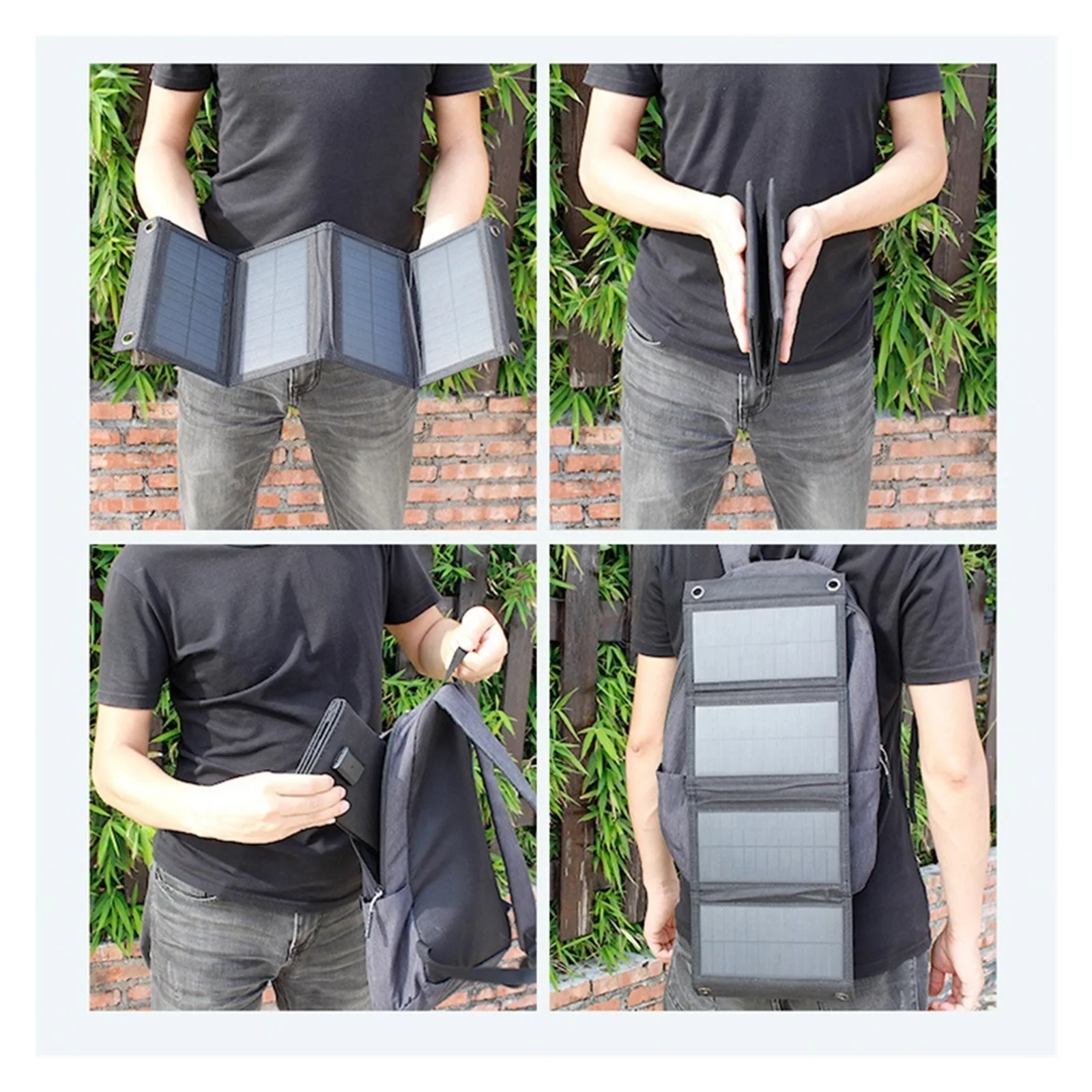 Senhuo Portable Solar Flexible 5V Folding Solar Panel USB Battery For Outdoor Phone Chargers
