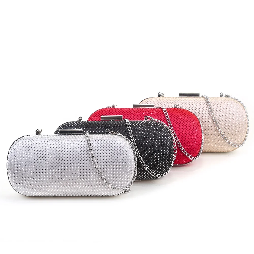 
Elegant Wholesale Custom Women Rhinestone Beaded Clutch Bags Crystal Evening Party Shoulder Bags 