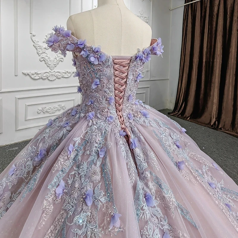SUNNY Quinceanera Dresses Ball Gown Flower Vestidos De Evening Party Dress