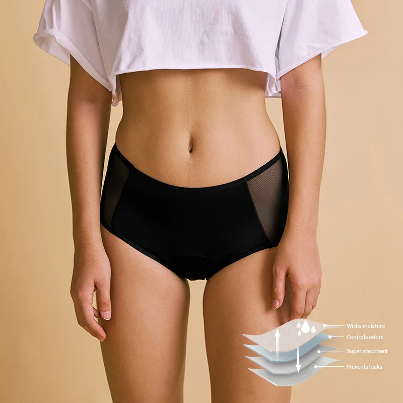 Fast Dry 45ml High Absorbency Period Underwear Leak Proof Mesh Culotte Menstruelles Overnight Menstrual Period Panties