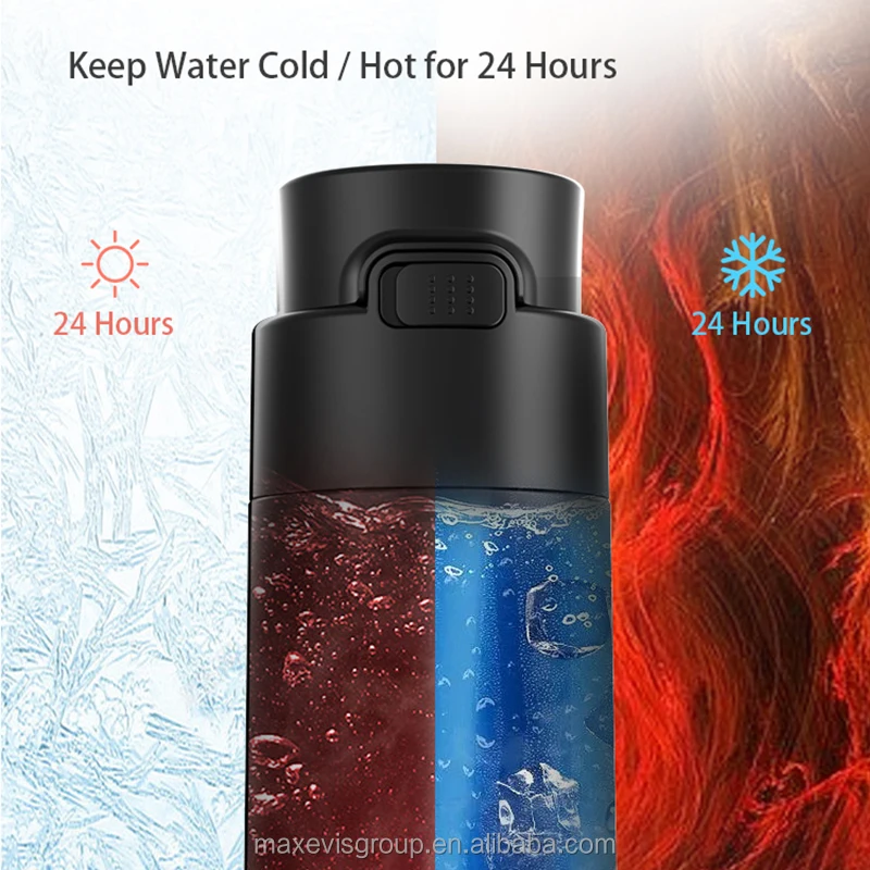 New arrival uvc water bottle self cleaning app smart drinkware vacuum flask sport drinking water bottle with logo