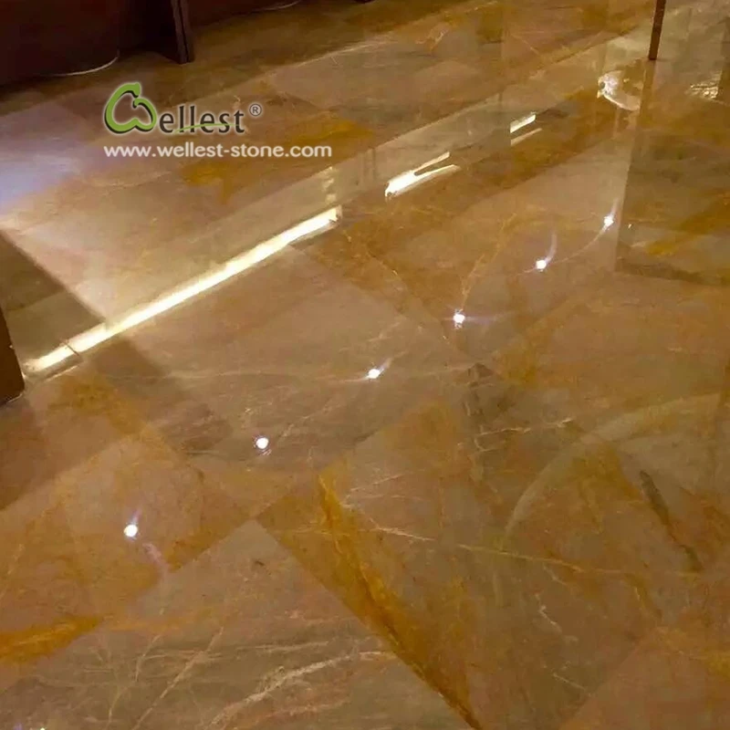 Fantastic gold glazed slab marble tile for living room decoration marble stair tiles