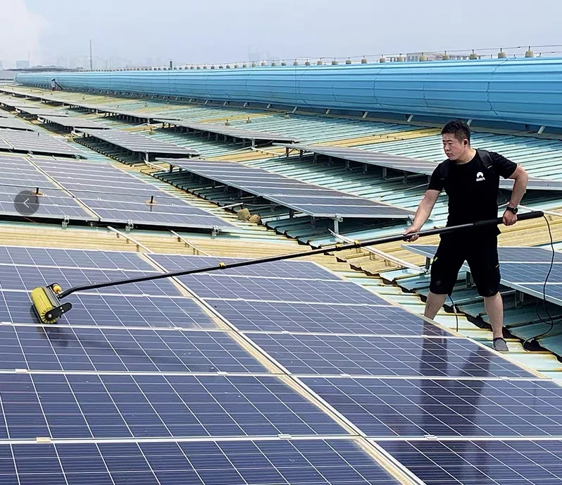 HQ Mount C11-13 Standard Solar Panel Cleaning Roller Brush PV Dry and Wet Cleaner