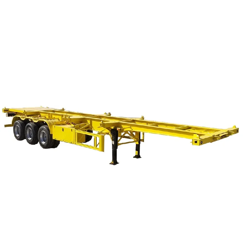 Chinese Factory Tri-axle 3 Axle Container Chassis 40ft 45ft Skeleton Semi Trailer 20ft Container Skeleton Truck Semitrailer
