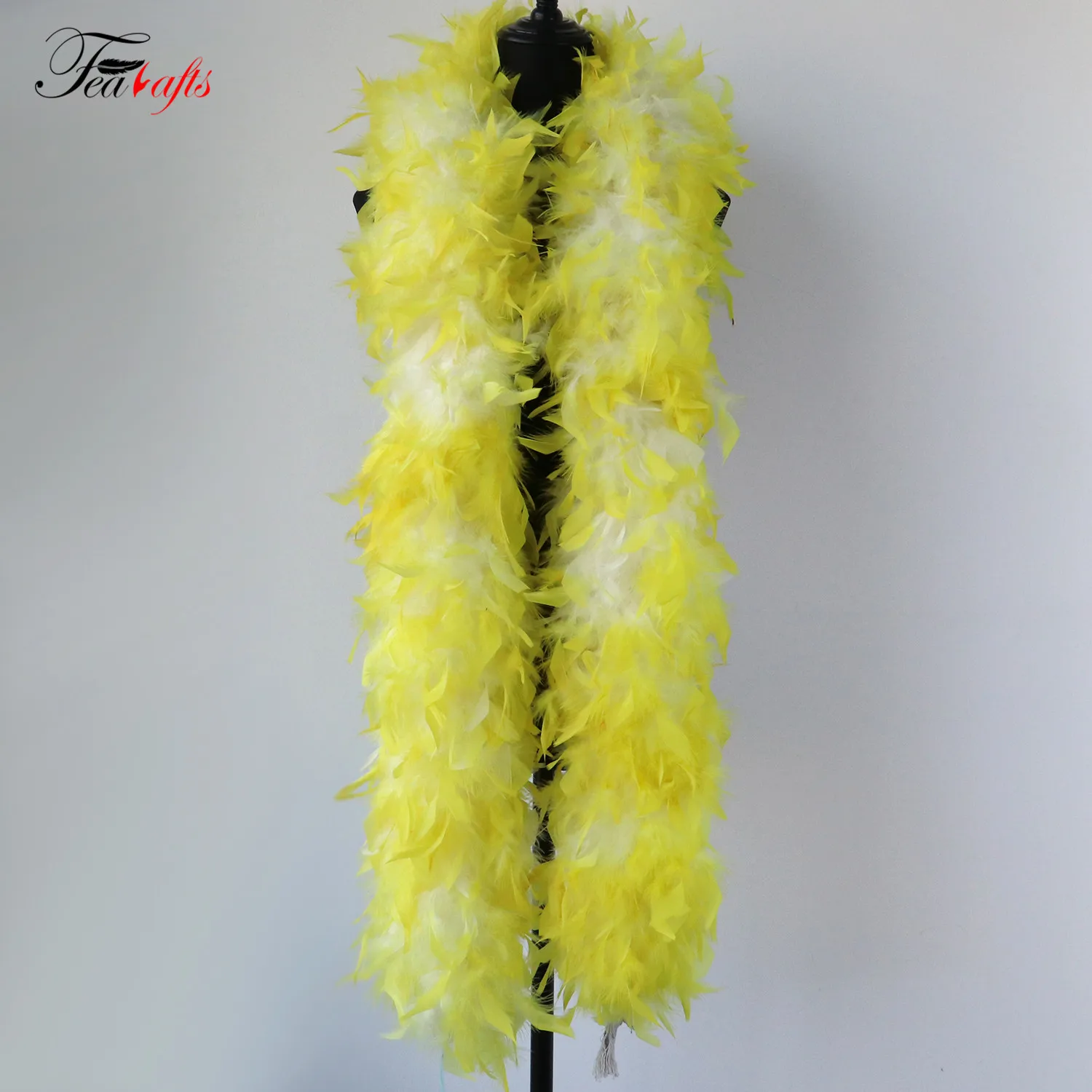 Artificial White And Pink Turkey Plumes Boa 120G Natural Chandelle Feathers Boas For Carnival Party Decoration Costumes