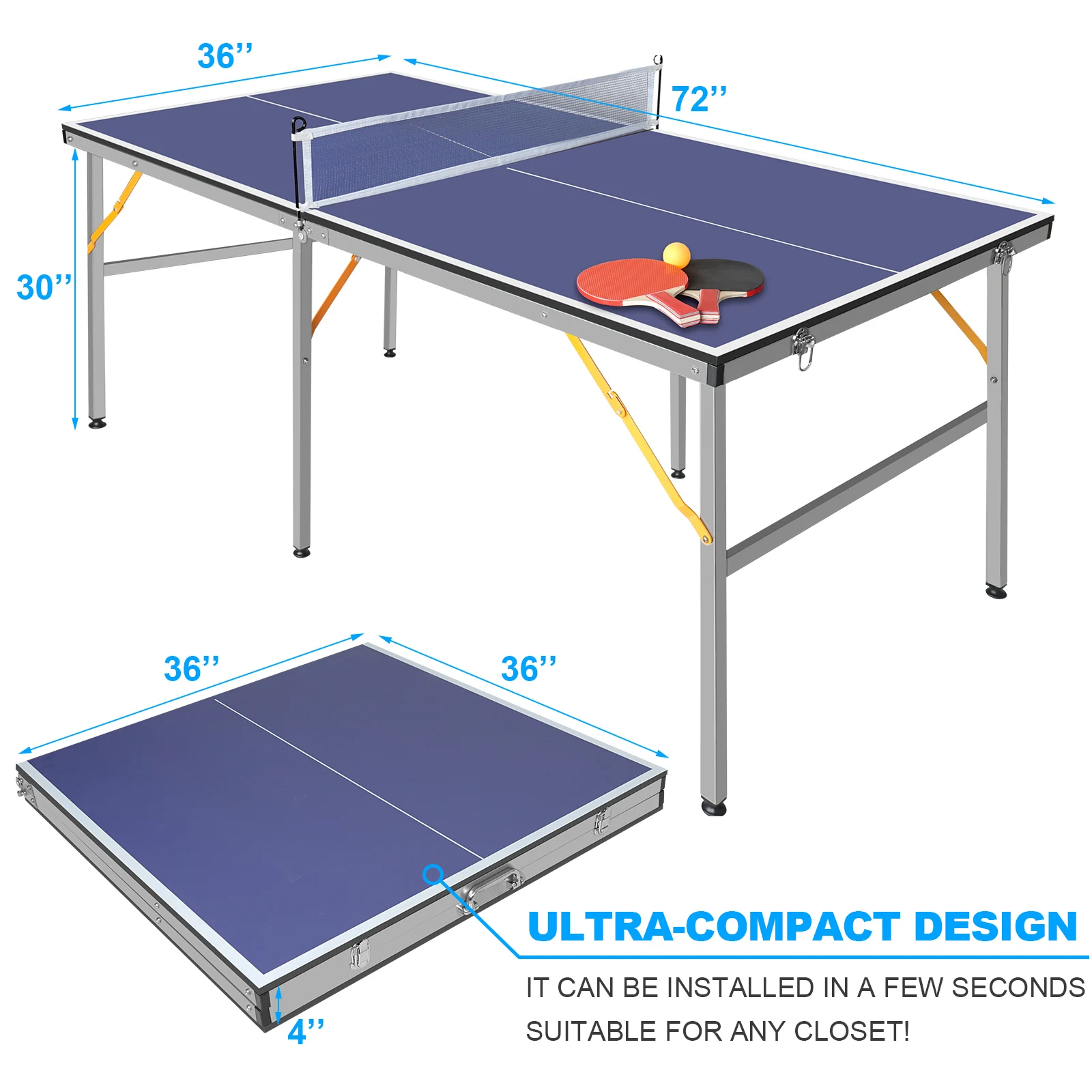 MINI Table Tennis Table Fold Up  Sturdy Thickened Custom Logo Gym Equipment PING-PONG Desk