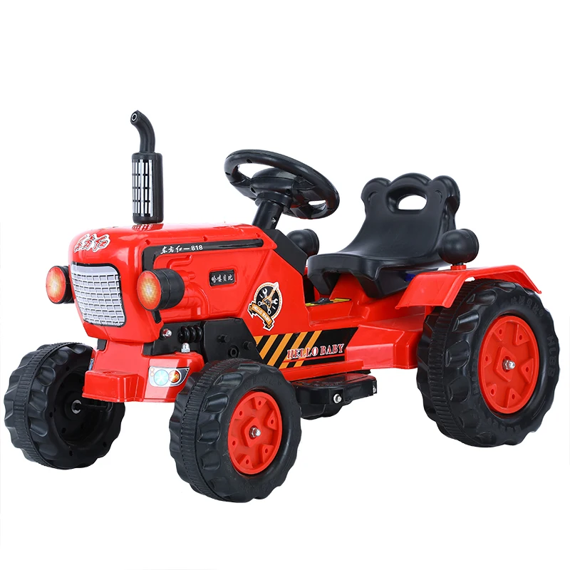 Wholesale Kids Electric Pedal Tractor With Tailer /red Color Truck Model Tractor Toy Kids Electric Car Ride On Tractor Toys