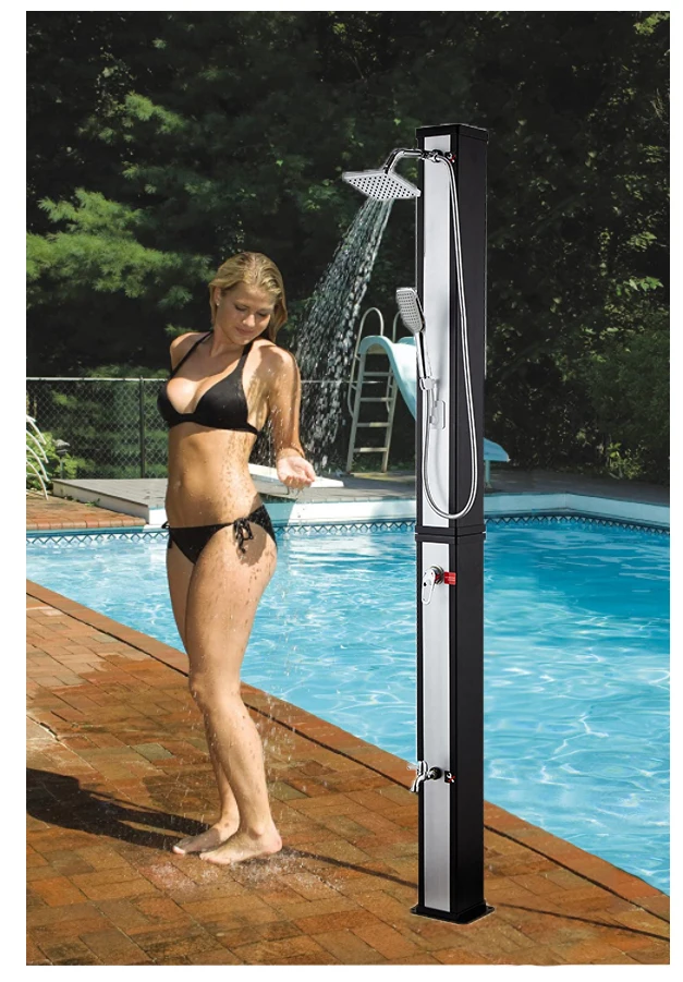 BONNY 40L Large Capacity Square Outdoor Garden Swimming Pool Solar Stainless Steel Shower
