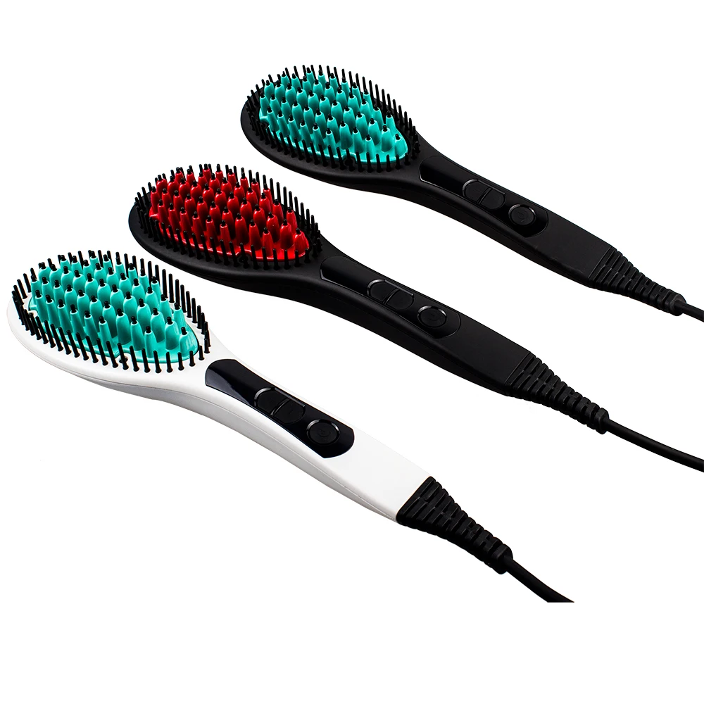 Electric Magic Ceramic Hair Brush Straightener 3-in-1 Straightening Comb with massage function
