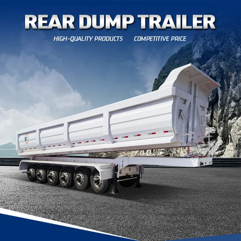 Transport Heavy Vehicles 50-80t Gooseneck Roll Off Rear Tipper Dump Semi Trailer