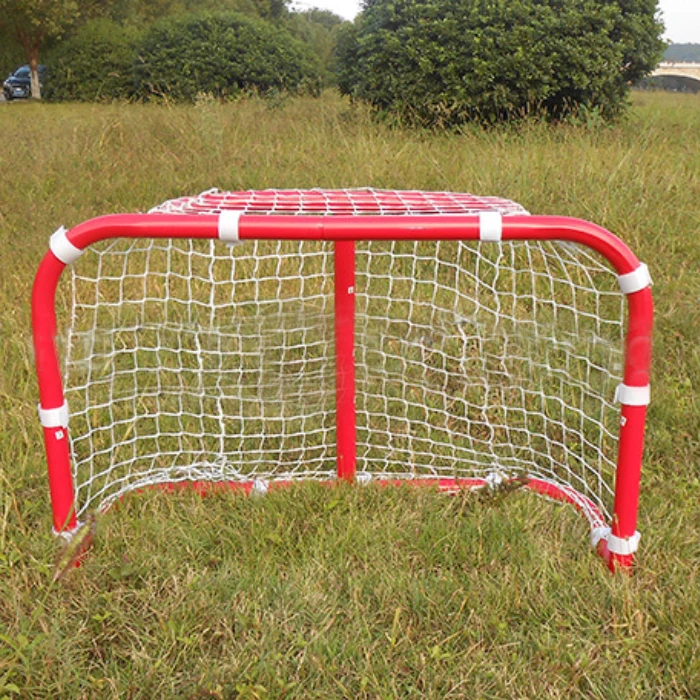 Factory  wholesale price standard size hockey goal hockey net easy foldable with polyester and frame