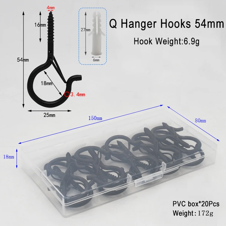 Hanging Plants Wind Chimes Boxed Christmas Lights Hanger Hooks Windproof Q Hanger Screw Hooks