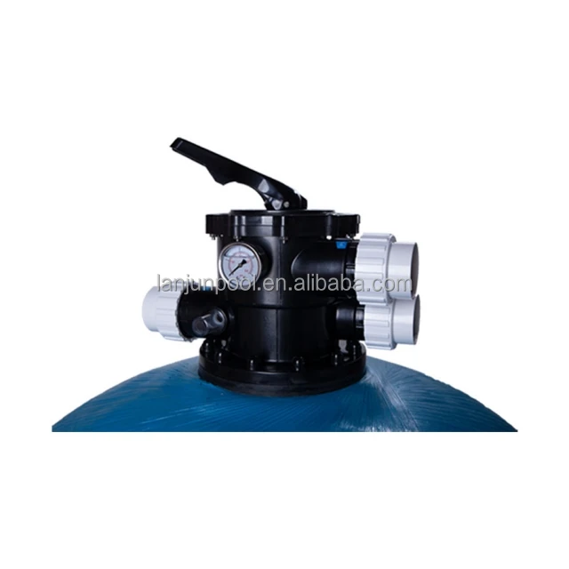 Customized Black Multiport Valve Sand Filter Control Valve Silica Self Cleaning Polyester Fiber Pool Sand Filter For Swimming