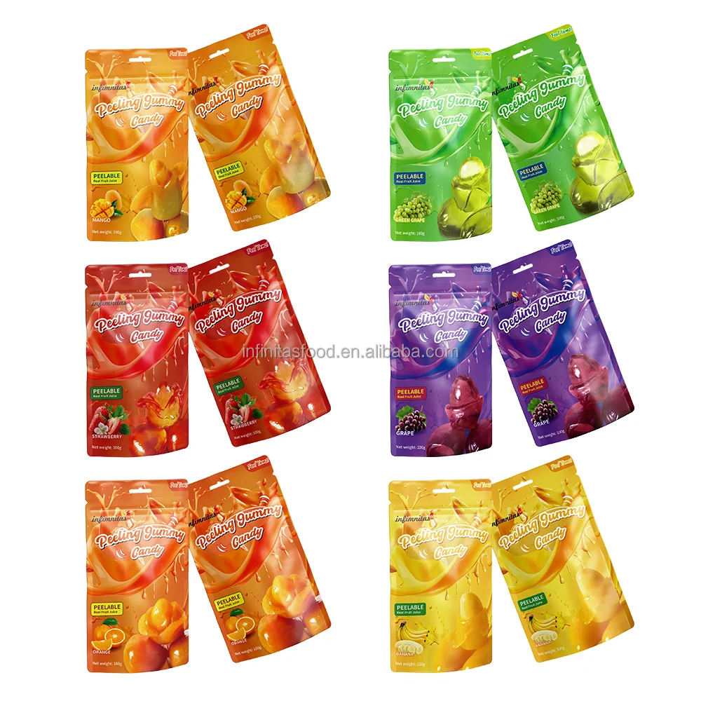 Factory Customizable Healthy Candy Nutritious Fruit Desserts 6 Taste Choices Mango Taste Soft Fruit Peeling Sugar