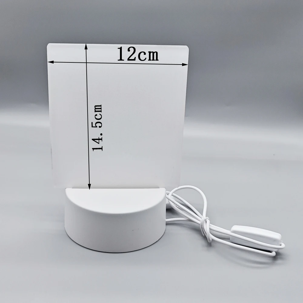 Night Light Sublimation Acrylic Photo Panel Desktop Display Sign With Three-color Changing Lamp Base