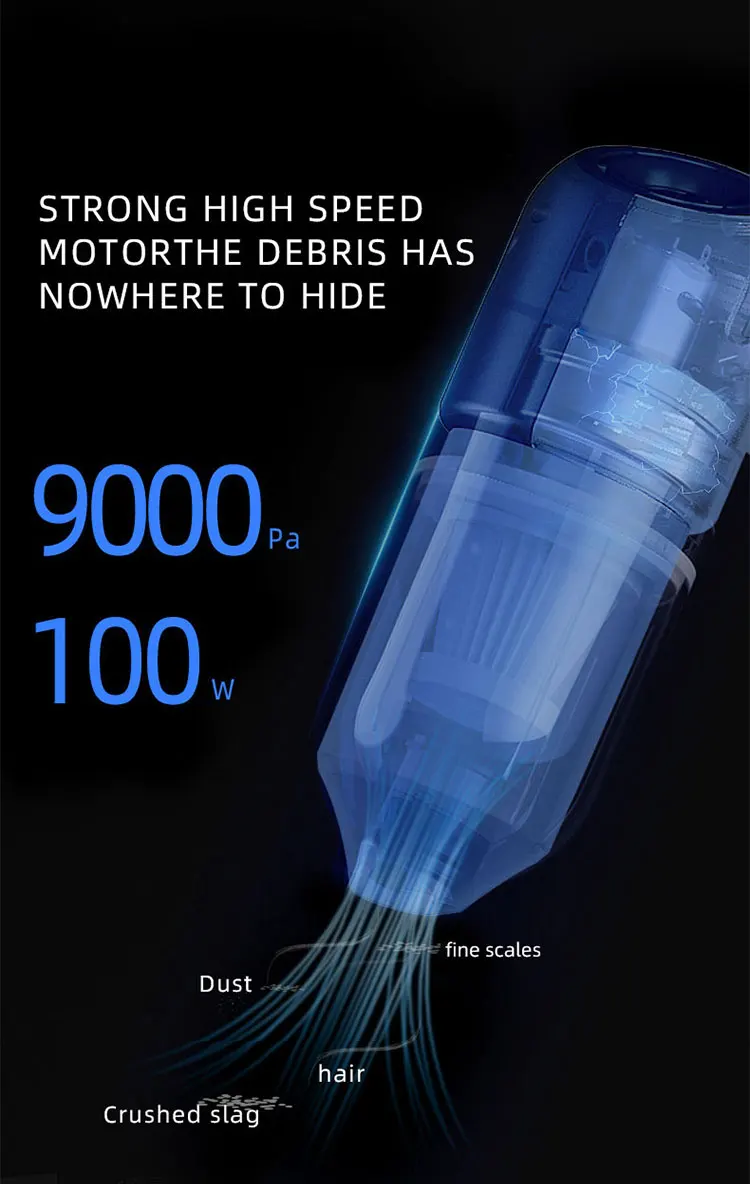 Hot Selling Mini Car Vaccum Cleaner 100V Rechargeable Wireless Small Portable High Power Handheld Car Vacuum Cleaner