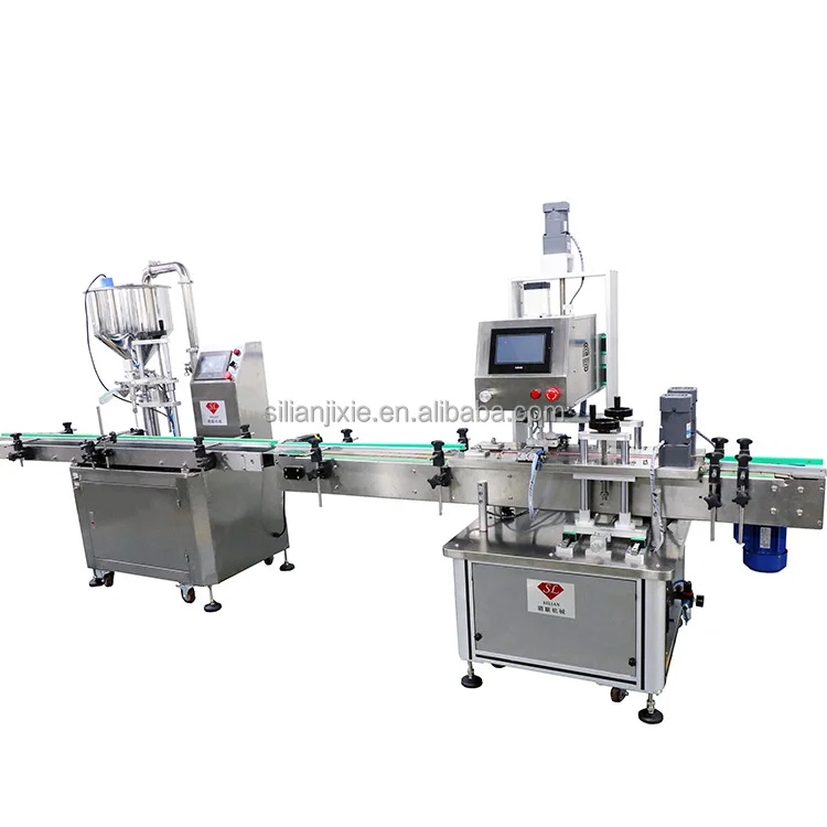 Automatic cosmetic essence bottle filling and capping machine production line with automatic induction filling