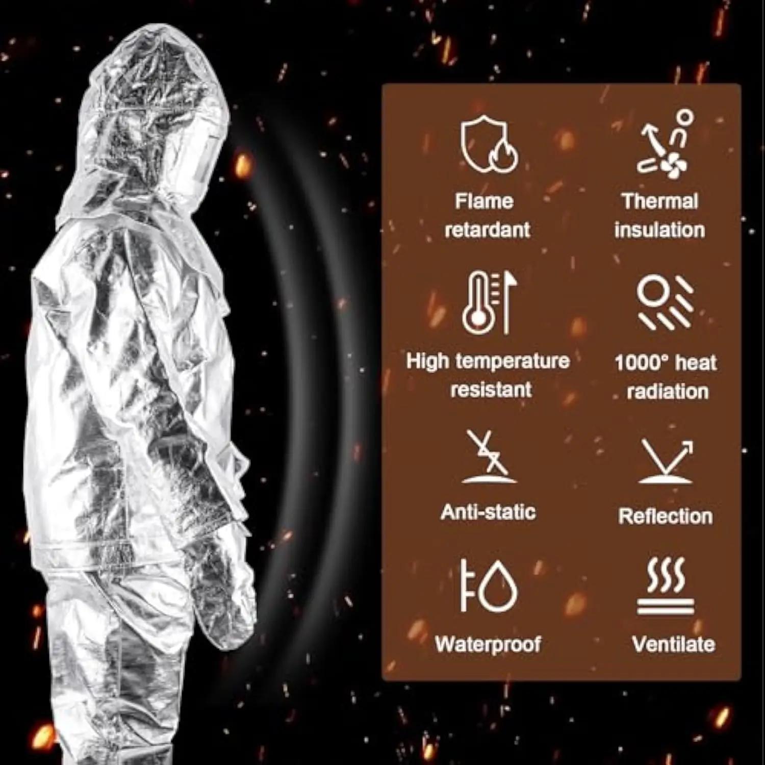 Manufacturer Wholesale High Temperature 500 Degree Fire Heat Resistant Aluminum Foil Industrial Suit Firefighting Safety Cloth