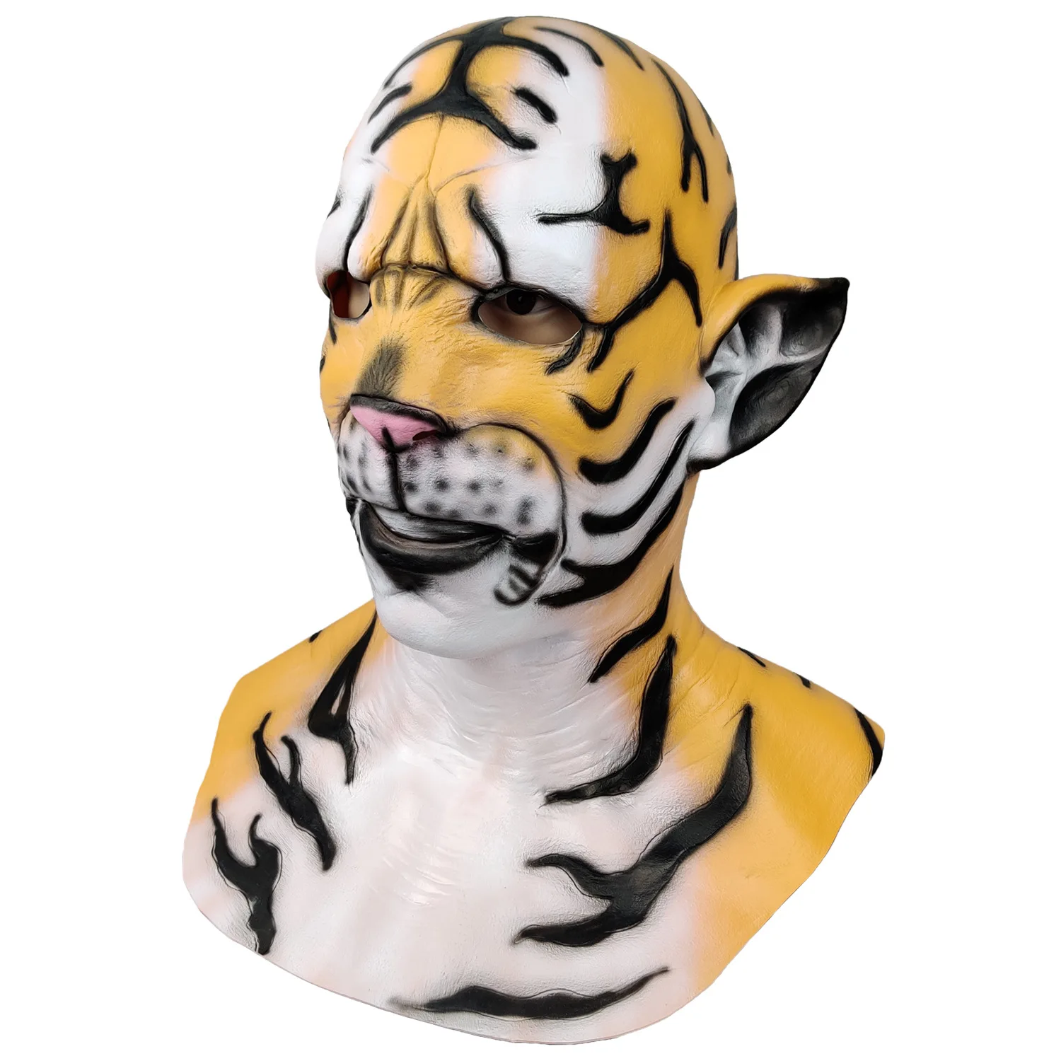 Monster Headgear Silicone Mask Halloween Disguise Props Spoof Cos White Tiger Cosplay Party Stage Performance Role Props