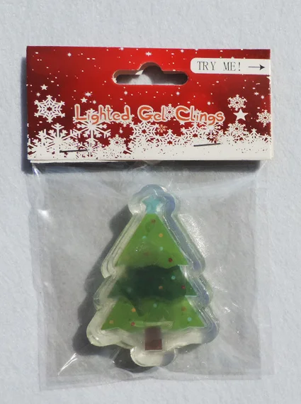 Custom Holiday Style Christmas Kids Stickers Magic Window Decorative Gel   LED  Jelly Stickers With Light