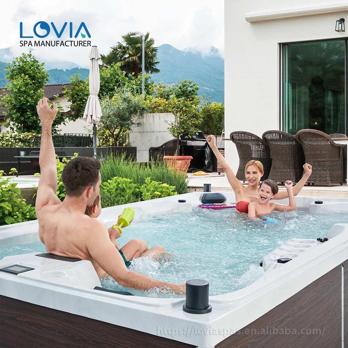 Large Size Outdoor Jacuzzier Spa For 8 People Bathtubs Balboa System Hot Tub Outdoor Spa Hot Tub