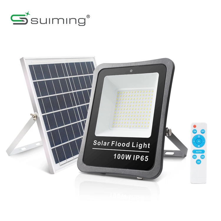 Very Bright Solar Flood Light SMD2835 Chip Sd Solar Flood Light LED Black Electric Garden Luces Led 80 Led Street Light 100w 100