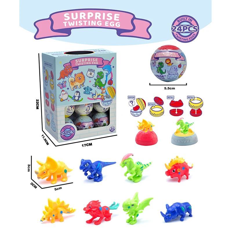 Dinosaur World Toy Figure Egg Capsules Blind Box for Kids Playing Toy Model Toys of Mystery Capsule Blind Box