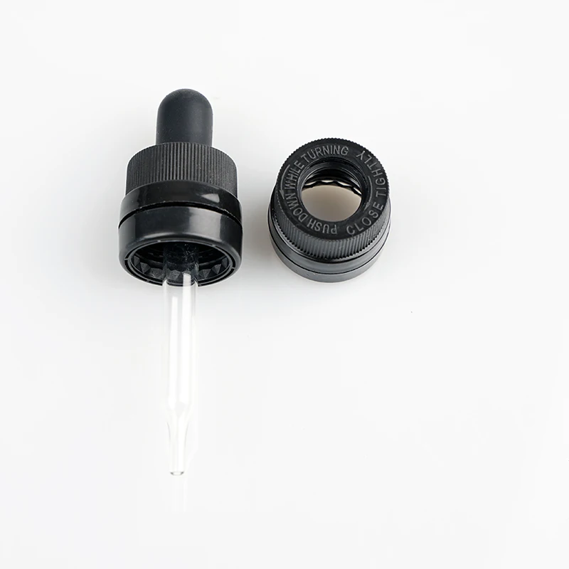 Resistant and Tamper Evident Double CRC Dropper Different Length Pipette Hot Sale 18/415 Child Bottles Plastic Customized Size