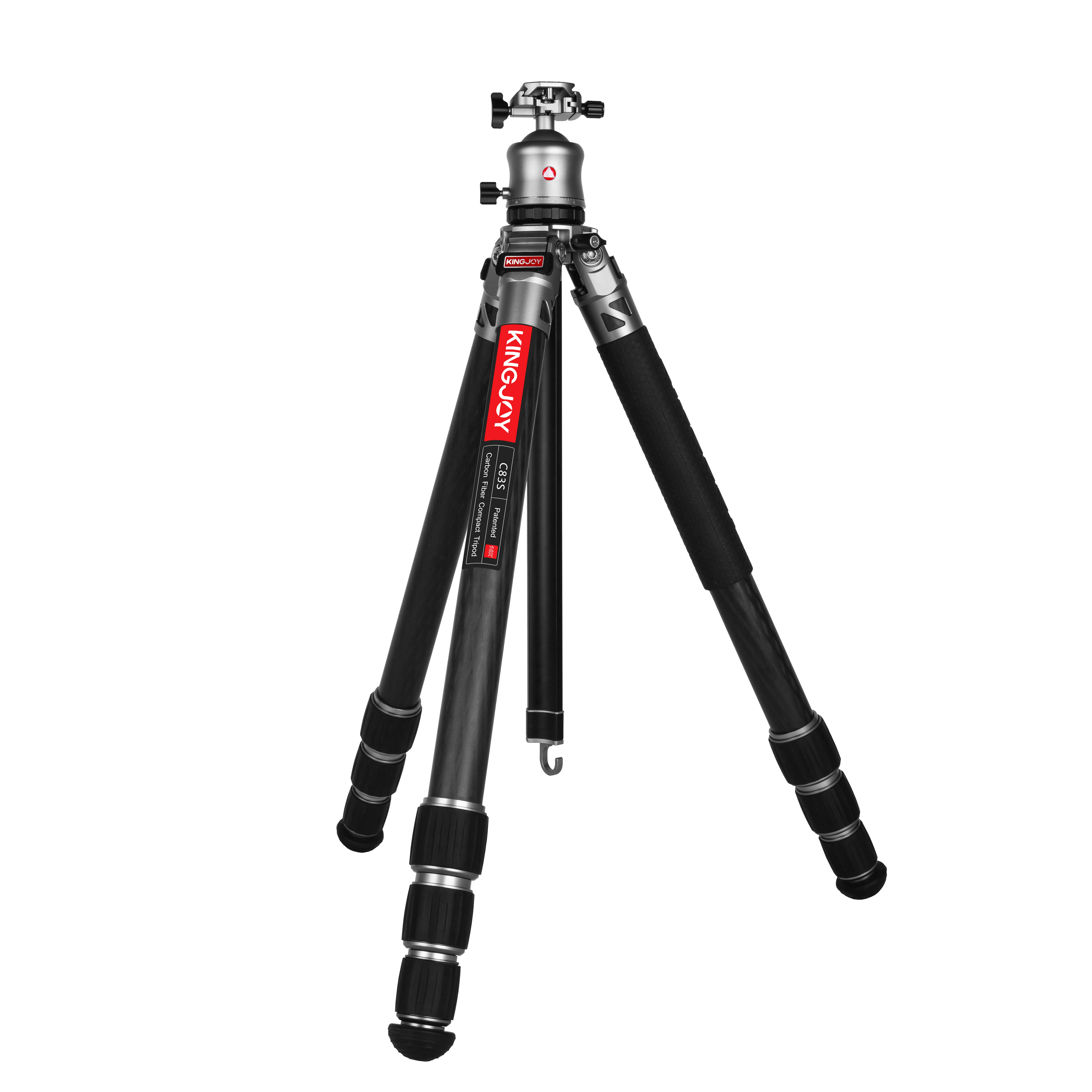 KINGJOY C83S Professional Carbon fiber Tripod for Camera, Separated Herringbone Center Column with 360 panoramic ball head