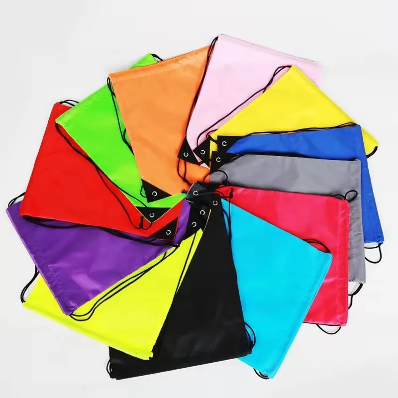 Wholesale Cheap Polyester Custom Promotion Folding Packable Recycled Drawstring Water Proof Bag For Travel