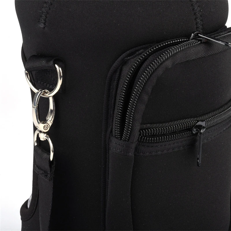 Large Reusable Neoprene Gallon 64oz Sport Water Bottle Insulated Cooler Sleeve With Shoulder Strap