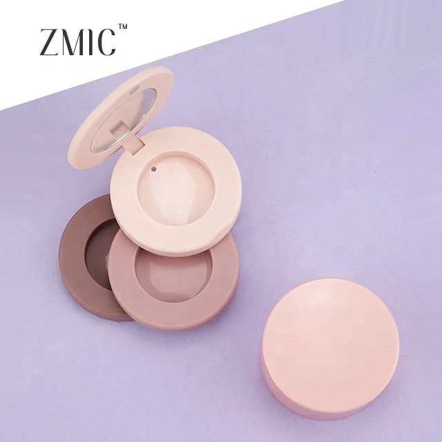 Shantou Factory Manufacturer 3 Layers Eyeshadow Cosmetic Case 3 in 1 Stack Circle Rotate Blush Makeup Magnet Compact Container