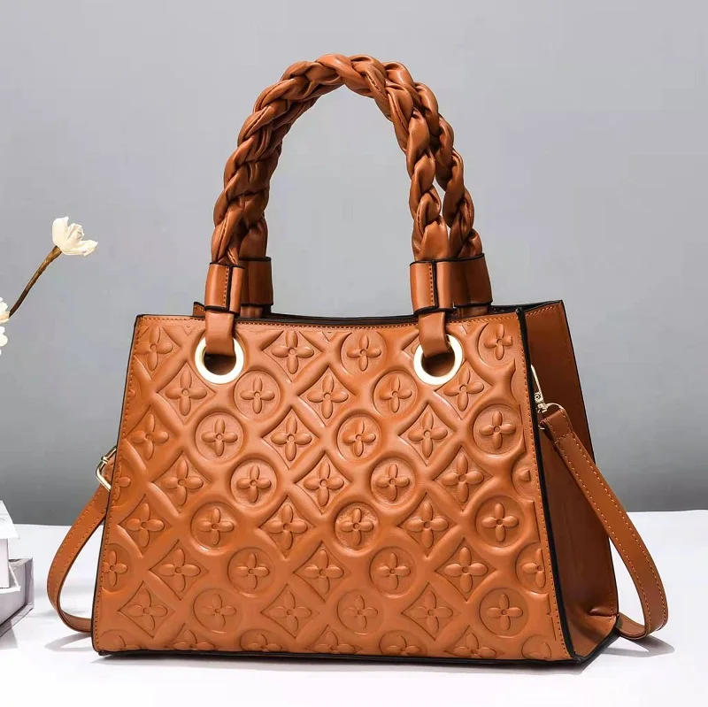 2022 Wholesale fashion hot sale luxury big pu leather girls shoulder bag ladies office messenger purses women tote handbags