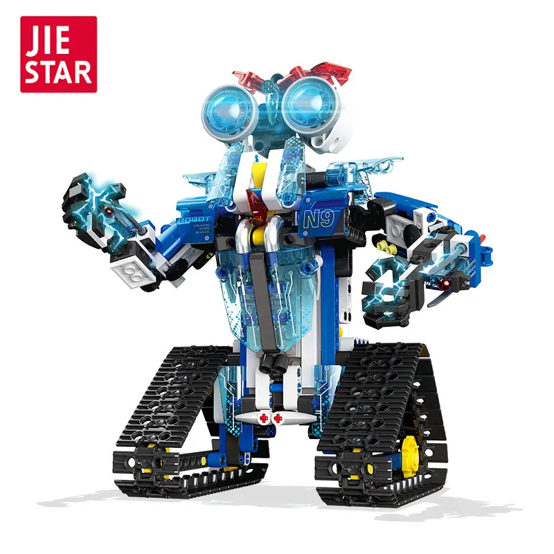 JIESTAR TOYS 2023 New Style Stem Educational 472 Pcs App & Remote Control Robotics Building Block Set Kids Diy Robot Toy