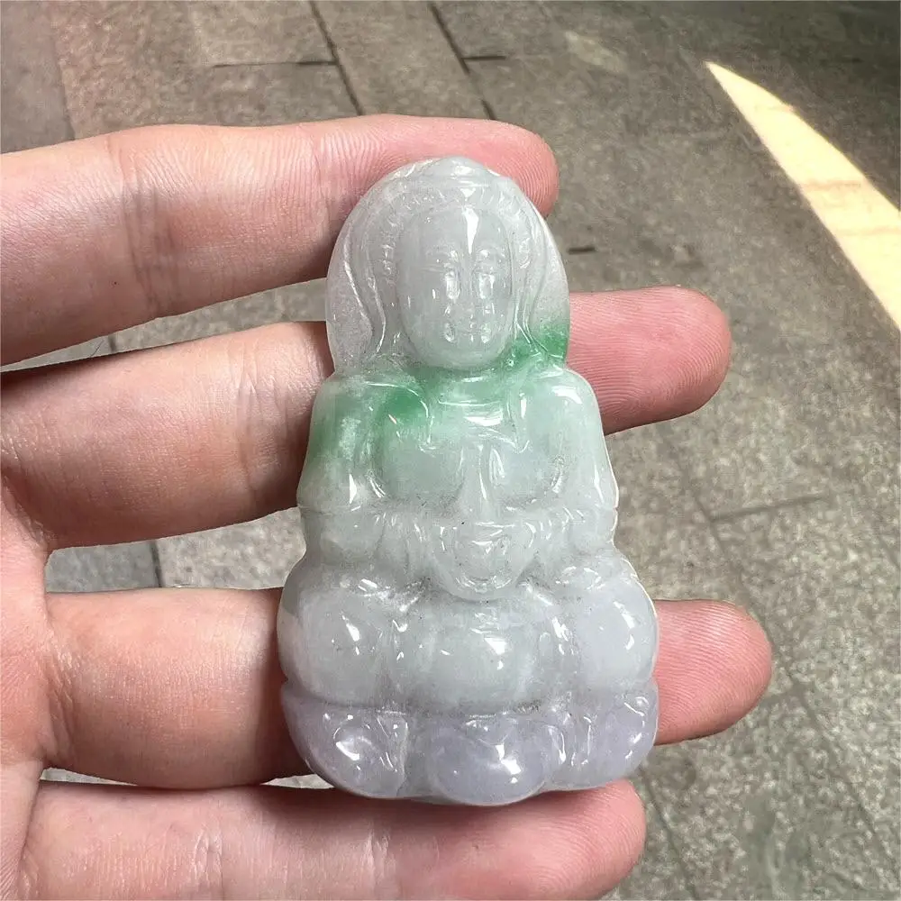 Оптовая продажа белая и зеленая Нефритовая женская подвеска Budda GuanYin из Мьянмы 50 мм нефритовая для ювелирных изделий аксессуары рукоделия