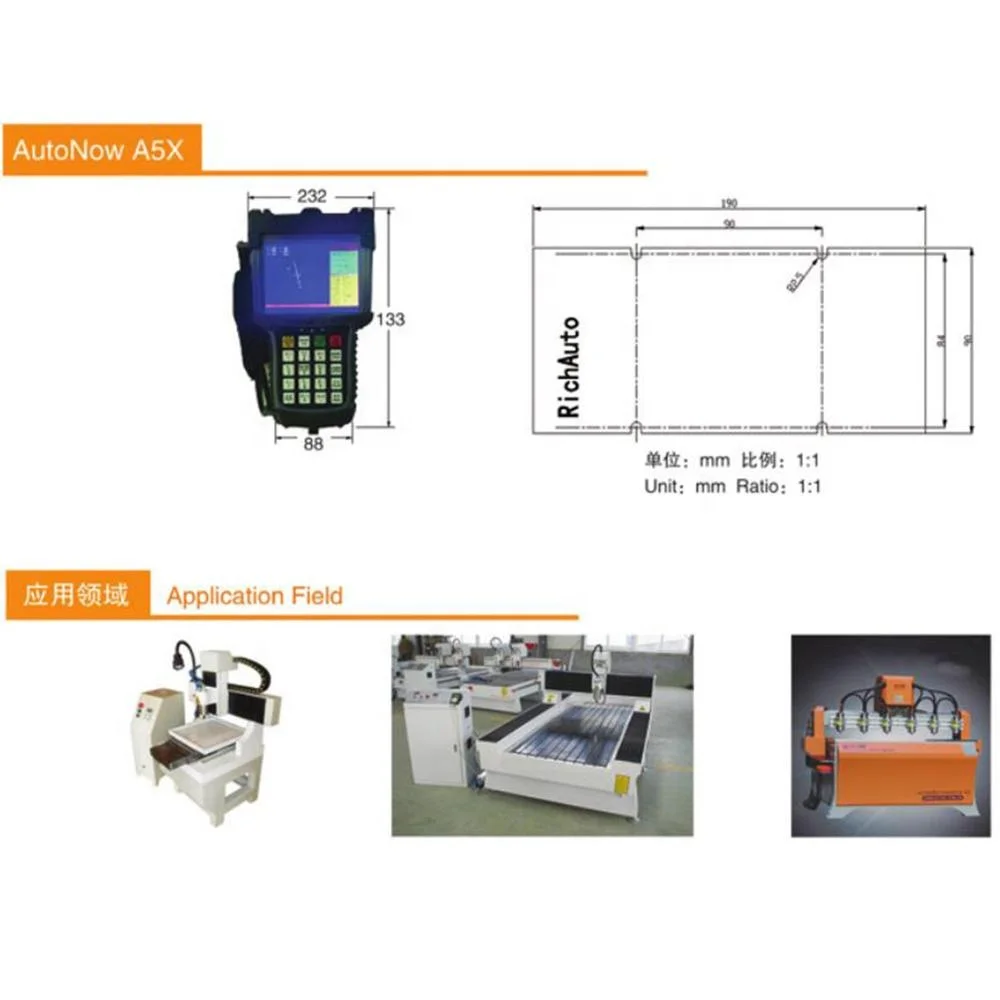 5 дюймов цветной экран RICHAUTO A51E высокоскоростной 3-х осевой система управления движением