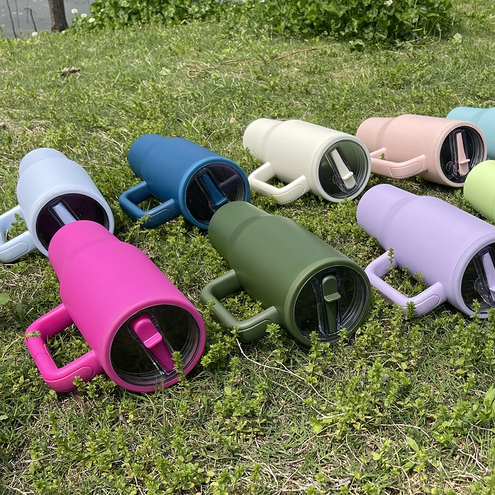 Custom Logo 40 oz Tumbler Cup Insulated Tumbler 40oz Stainless Steel Travel Mug with Handle and Flip Straw