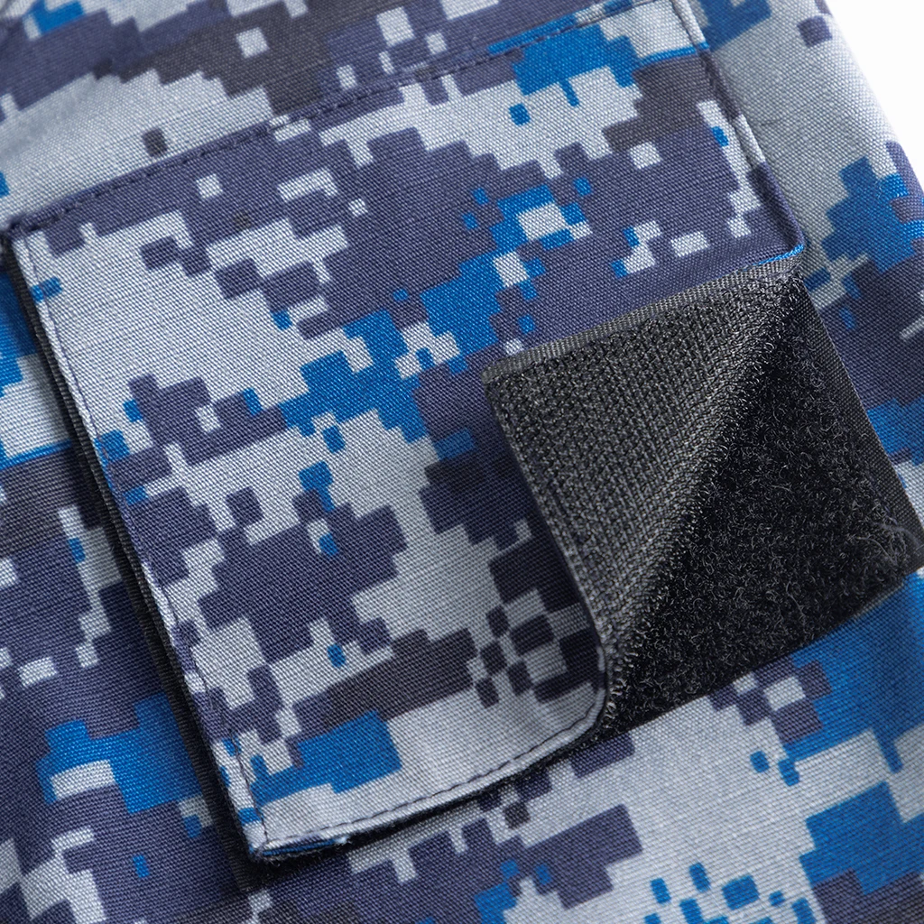 Custom Blue Digital Camo Tactical Uniform Set for Malaysian Air Security Departments Durable Jacket and Pants for Field Use