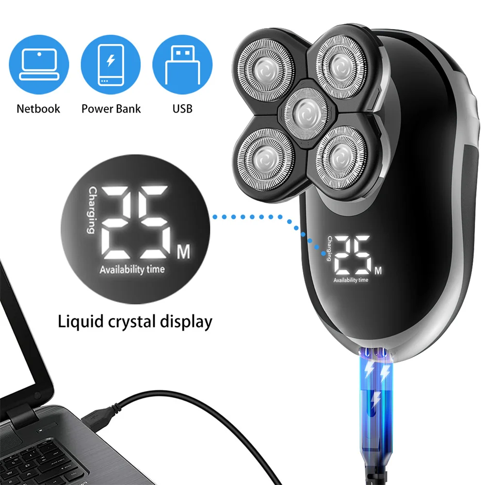 Новое поступление 2021 Мужская водонепроницаемая электробритва портативная с usb-зарядкой для